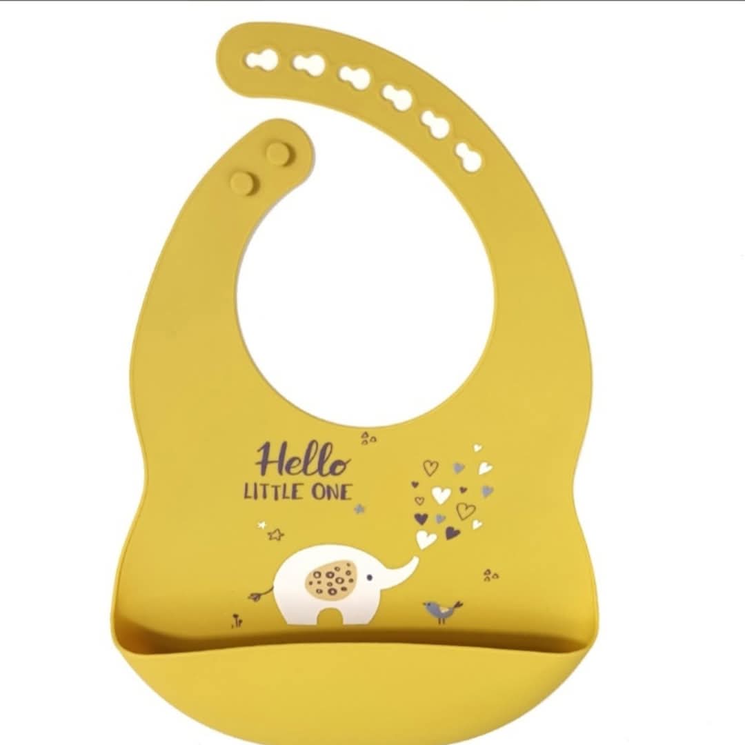 Σαλιάρα σιλικόνης 000929 -Hello Little One – Μουσταρδί